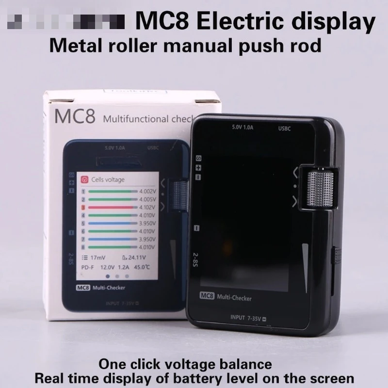 2.0 Inch IPS MC8 Battery Balancer Tester Multi Function Lipo Cell Voltage Checker ESC Servo Testing Accessory