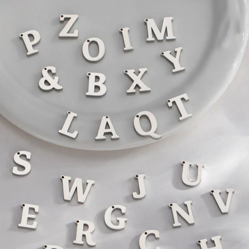 26 Letras Acero Inoxidable Pendant Necklace Bracelet Jewelry Wholesale Bulk Cross Border Hot Selling Charms Accessories