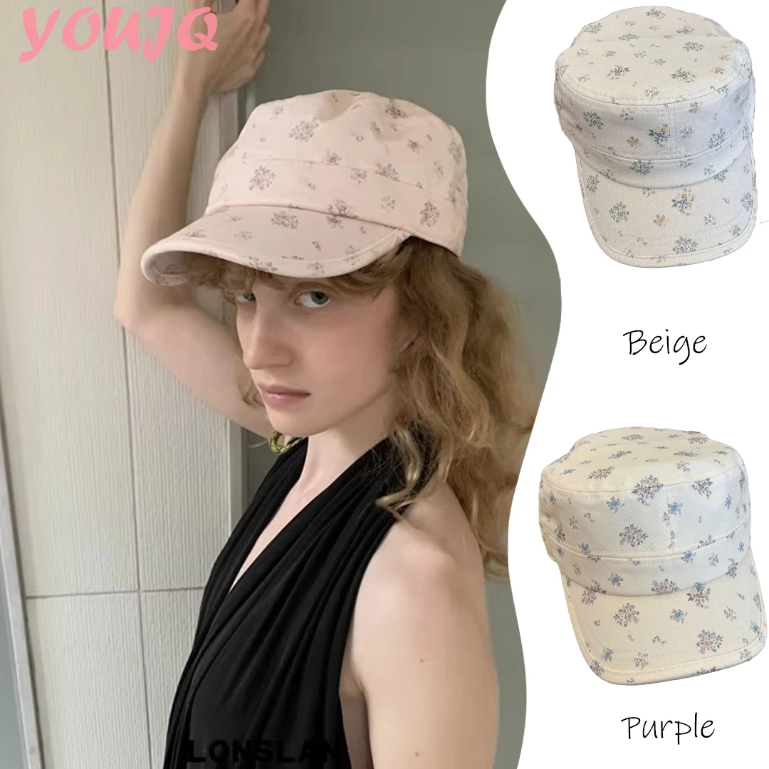 Gorras de Béisbol Coreanas con Estampado Floral para Mujer, Primavera Verano, Protección Solar, Visores Versátiles, Gorras Kpop Originales para Hombre
