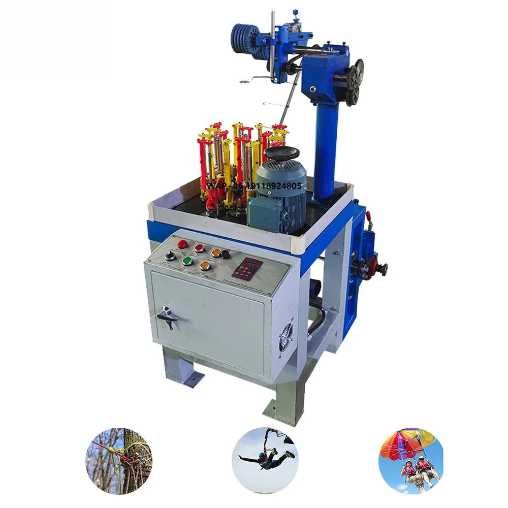 Mini Model One Head Polypropylene Cord Carbon Fiber Lace Weaving Machine 16 Carrier PP Rope Braiding Machine