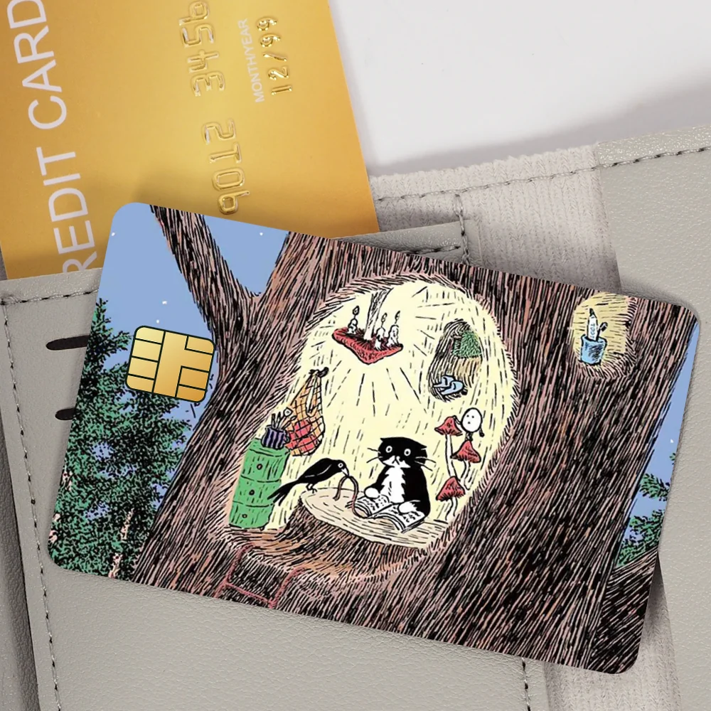 Aesthetic Art Yeonju Choi Bank Credit Cards Bus Pass Stickers Cool Decoration Waterproof 4PCS Card
