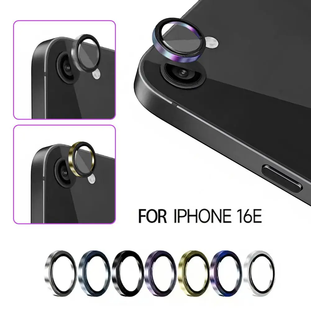 Camera Lens Protector for iPhone 16E 9H Hard Tempered Glass Screen Protector Cover With Meta Decoration Accessories S8T9