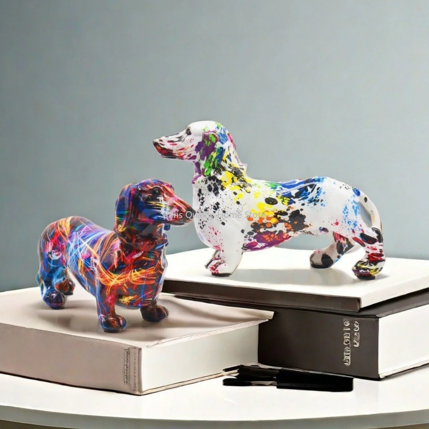 European Modern Creative Dazzle Color Dachshund Decoration Home Wine Cabinet Office Desktop Decoration Arts and Crafts