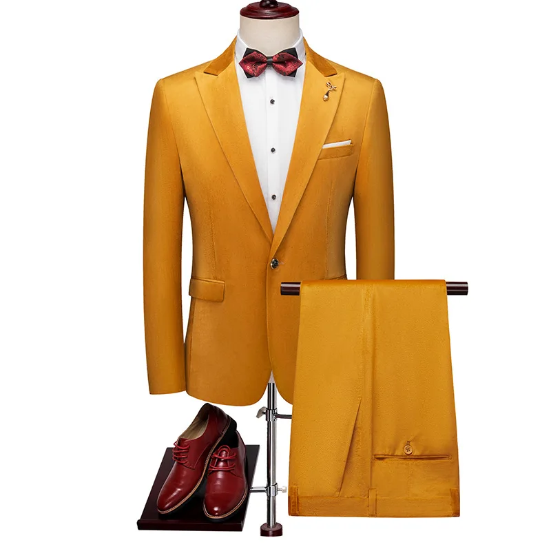2026 New Foreign Trade Plus Size Business Formal Suit Korean Version Casual Wedding Suit Men's Two-piece Set
