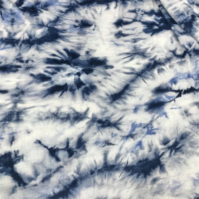 Elastic Knitted Fabric Summer Style Pure Cotton Tie Dye Dress Knitted Shirt Clothing Designer Cotton Material Cloth