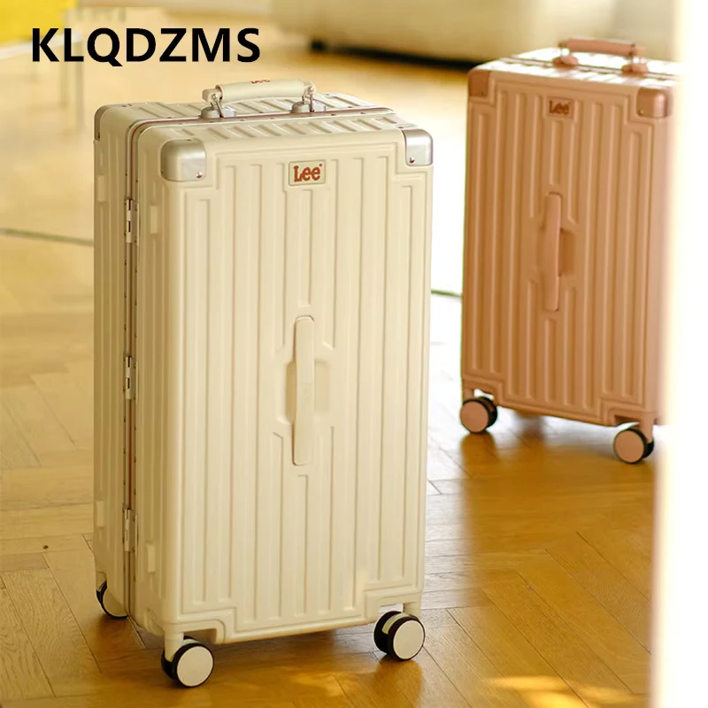 KLQDZMS กระเป๋าเดินทางผู้ชาย 20 นิ้ว Boarding Box 24 "26" กรอบอลูมิเนียมรถเข็น 28" ขนาดใหญ่ความจุผู้หญิงกระเป๋าเดินทาง