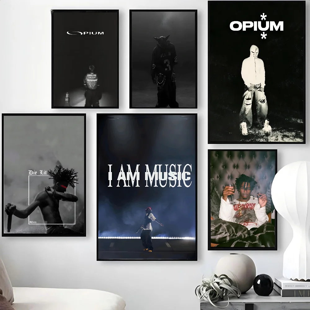 O-Opium Rap Playboi Carti ملصق ورق طباعة غرفة المعيشة المنزلي غرفة نوم مدخل بار مقهى الفن اللوحة الديكور