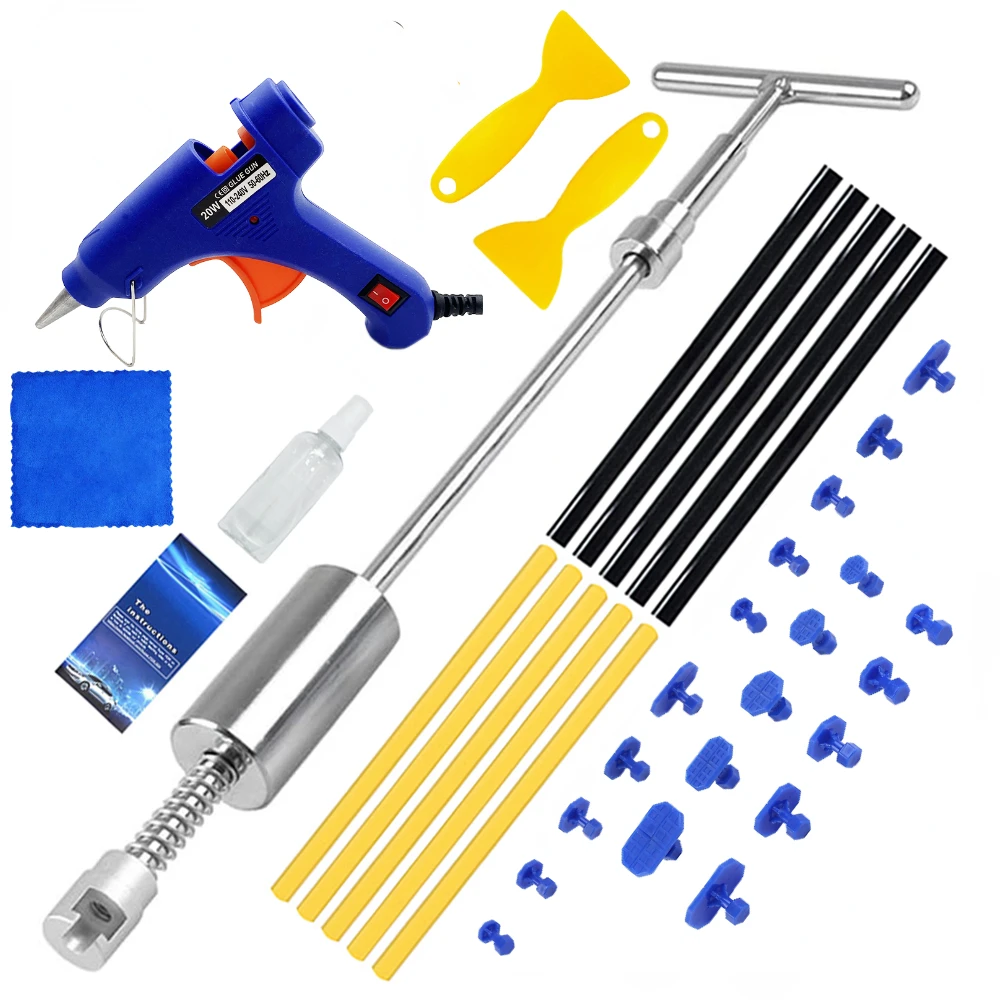 Paintless Dent Repair Tools US Plug Car Puller Removal Kit Slide Hammer Reverse Hammer Tool Body Suction Cup Adhesive Blue Glue