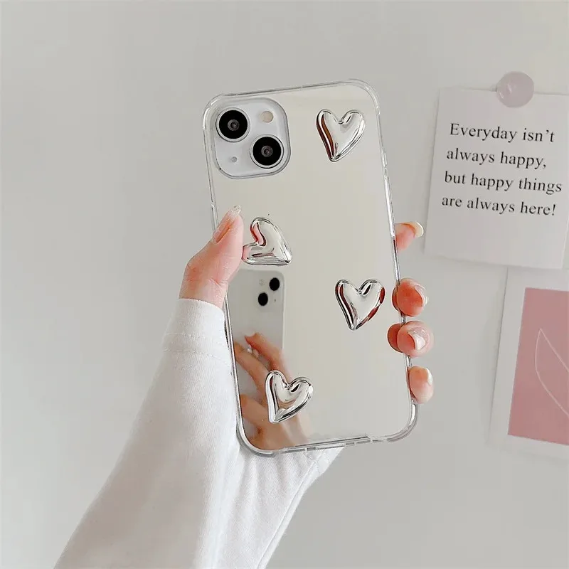 Luxury 3D Heart Bear Mirror Phone Case for OPPO A96 A97 A98 A1 Pro 5G A2 A38 A58 A78 A79 A57 5G A56 A55 A54 A54S Cover Funda