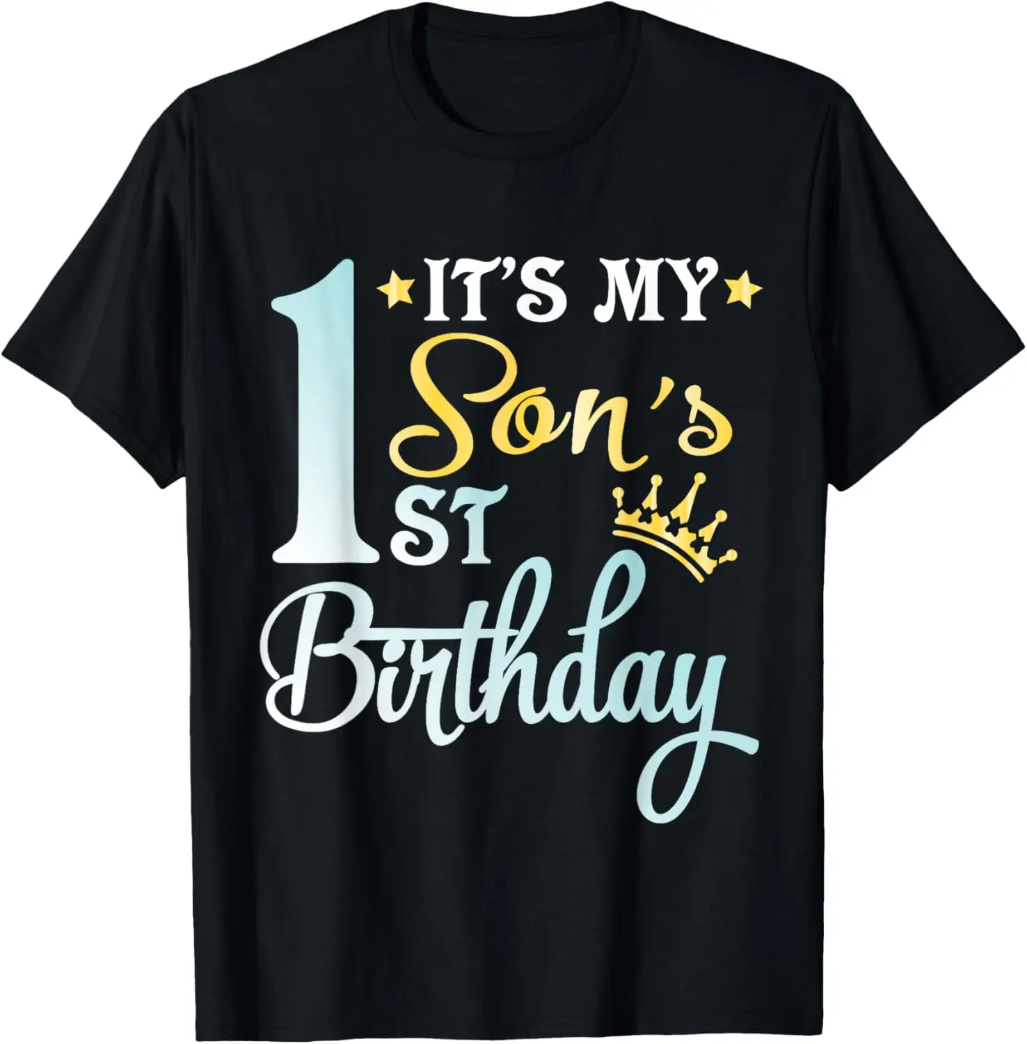 Het is mijn eerste zoon's verjaardag Happy To Me You Him Her Dad Mom T-shirt