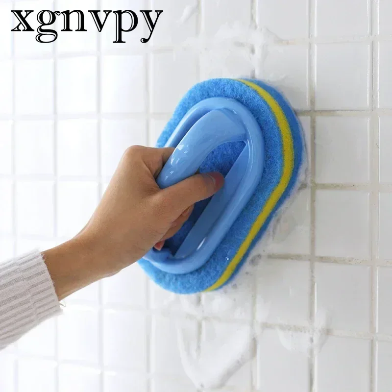 Xgnvpy Kitchen Bathroom Toilet Handle Sponge Ceramic Window Slot Cleaning Brush Magic Sponge Glass Wall Cleaning Bath Brush