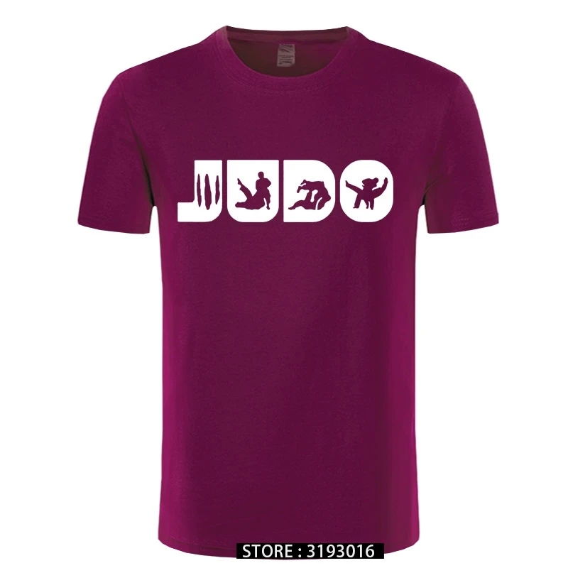 Judo Arts Logo Pattern Tshirts Men Crewneck 100% Cotton Print Tee Shirt Christmas Day Camisas Hombre Loose Fashion Casual Tshirt