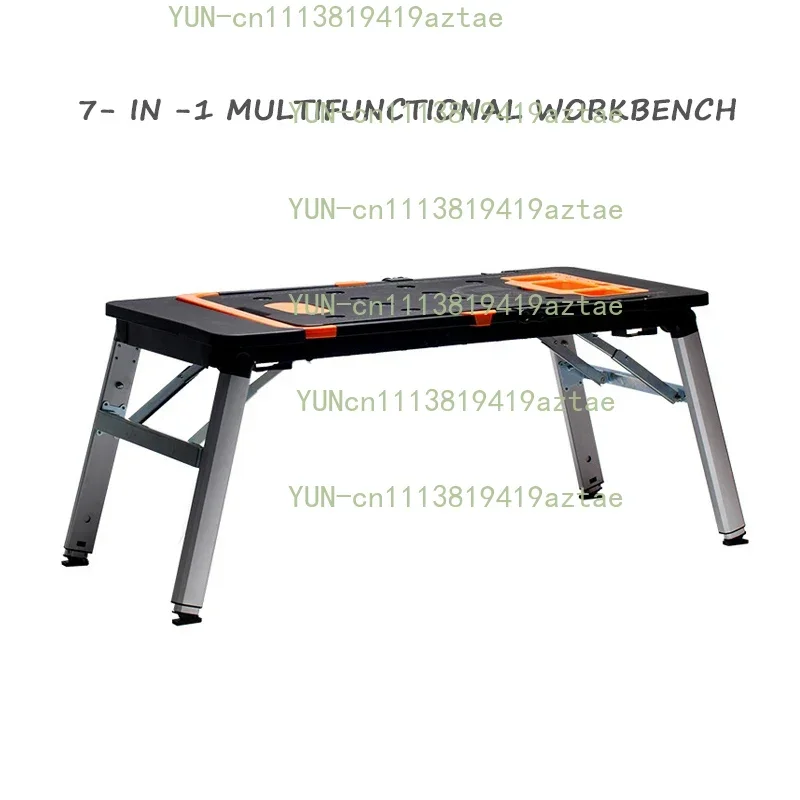 7 In 1 Portable Workbench ,Multifunctional Folding Work Table,Sawhorse, Scaffold, Hand Truck, Car Creepe