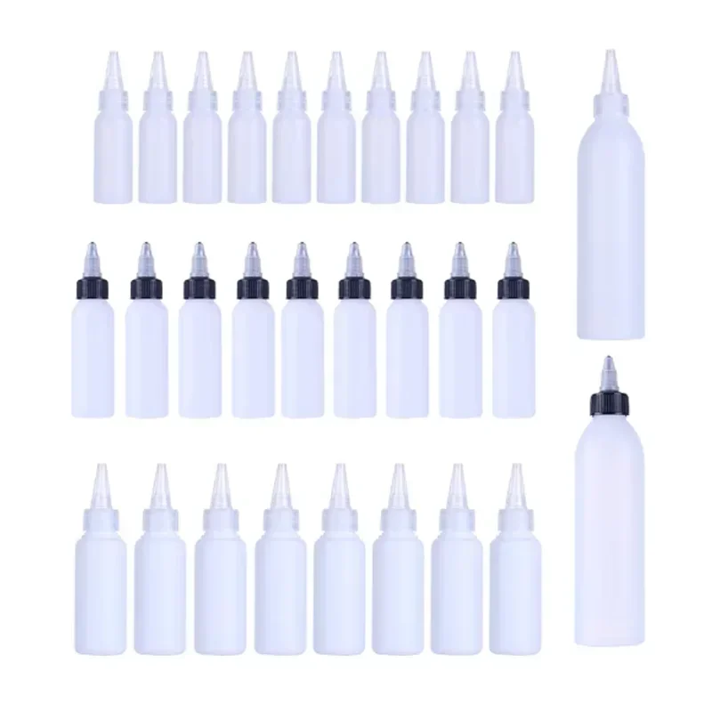 

30Pcs 10ml-250ml Plastic Bottle with Twist Top Cap for Solvents Oils Paint Ink Liquid Cigarette Oil Pigment Squeeze Bottle Tip