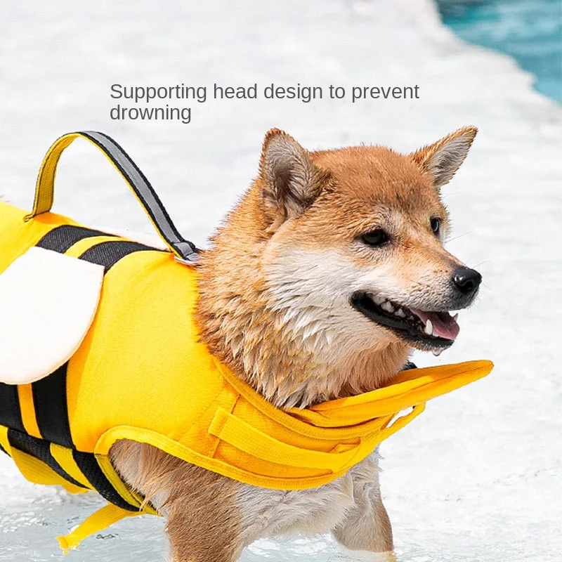 Dog Life Jacket Dog Life Vest for Swimming Dog Shark Life Jacket with Rescue Handle Adjustable Reflective Dog Life Preserver