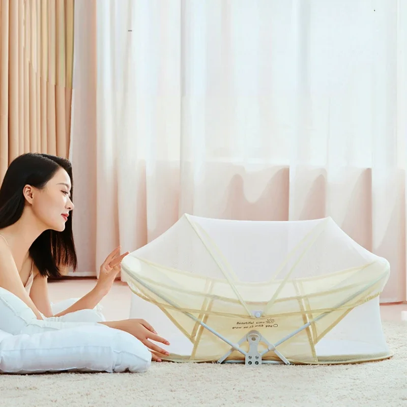 

Portable Detachable Mosquito Net – Baby Bed-in-Bed, Anti-Shock Nest with Handle, Anti-Mosquito Design for Crib