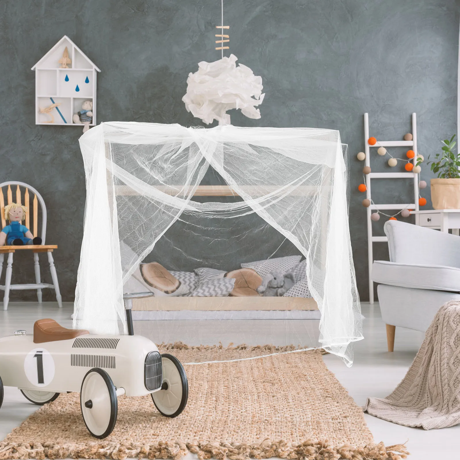 شبكة ناموسية لسرير الأطفال على الطراز الشمالي، فتحة باب سهلة التركيب، غطاء سرير الطفل مناسب عالميًا، شبكة سرير المظلة