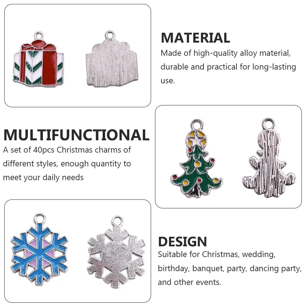 

Alloy Christmas Pendant Charms for Jewelry DIY Decor Xmas Tree Hanging Ornament Decoration