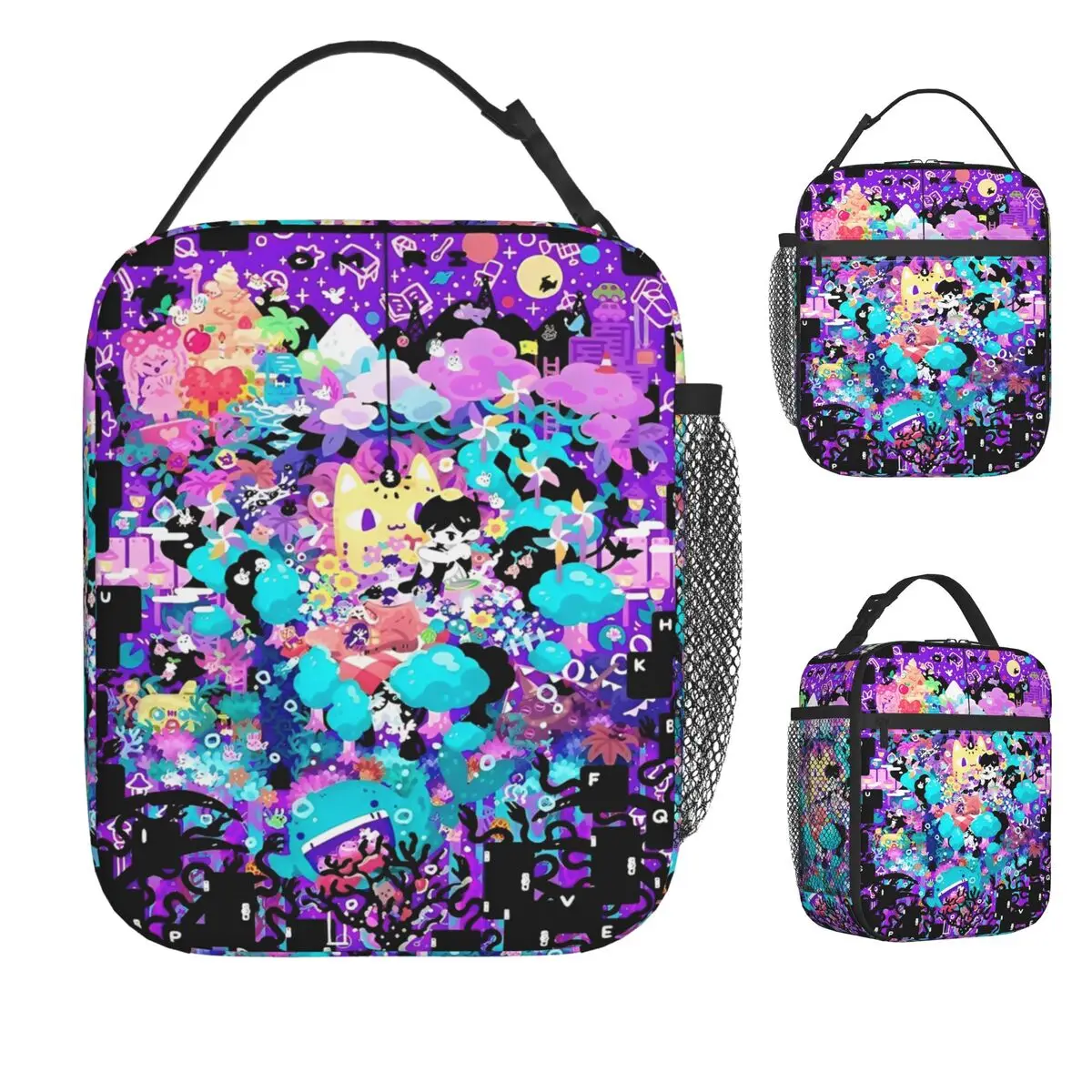 Basil Sunny Omori Game Lunch Bag Portable Lunch Box Work Graphic Cooler Bag Vintage Waterproof Thermal Lunch Bags