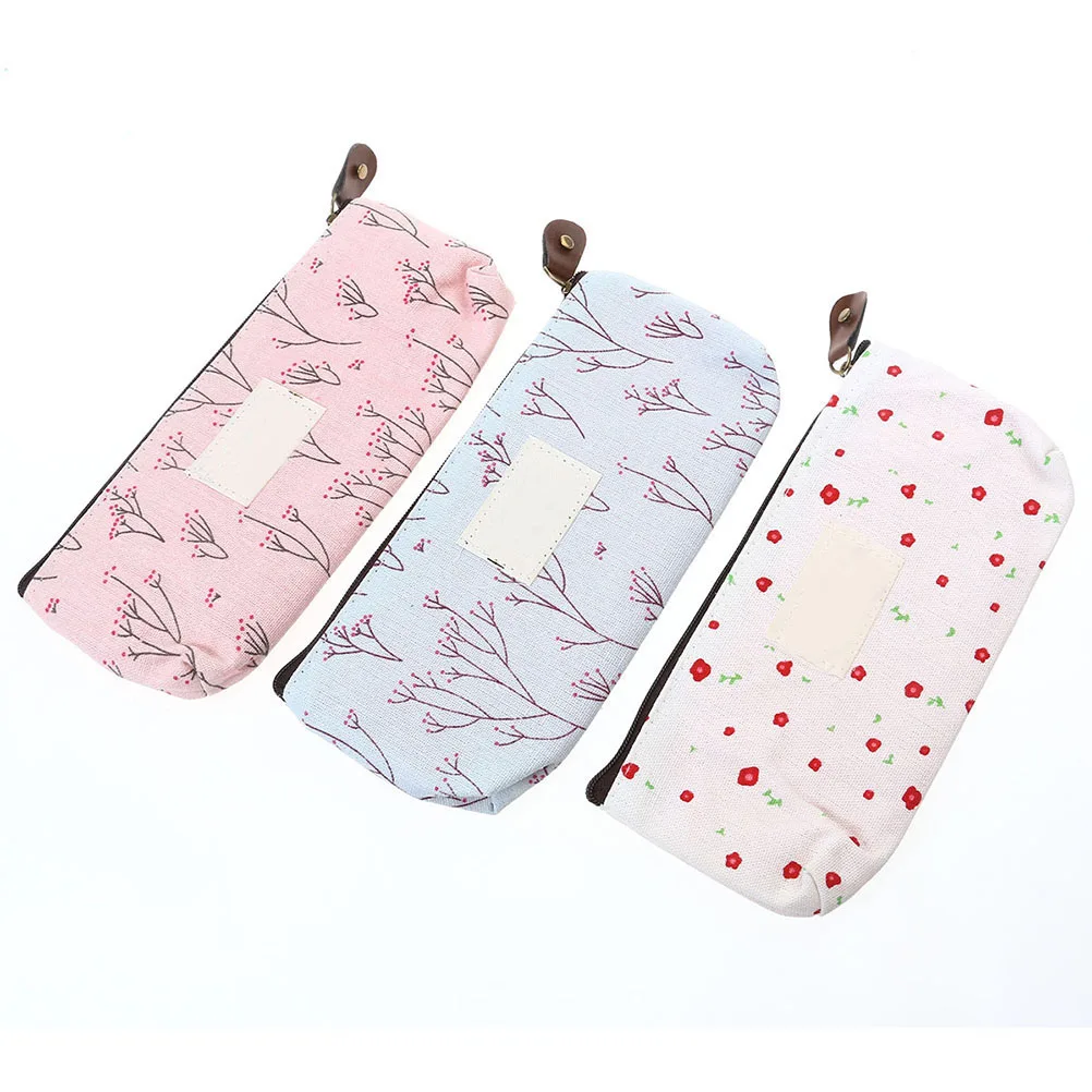 Piórnik Kwiatowy Kosmetyczka Podróżna na Szminkę Karty Kredytowe Słuchawki Klucze Monety Zamek Błyskawiczny Lekki Materiał