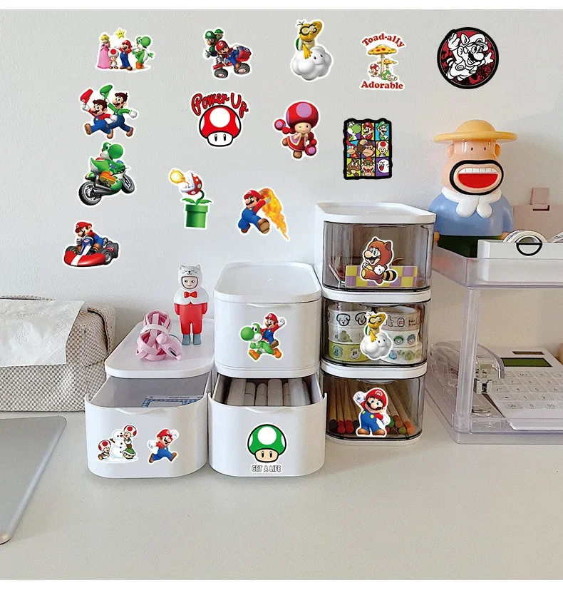 50/100Pcs Cute Game Super Mario Bros Cartoon Stickers Anime DIY Phone Laptop Luggage Skateboard Vinyl Kawaii Decal for Kid