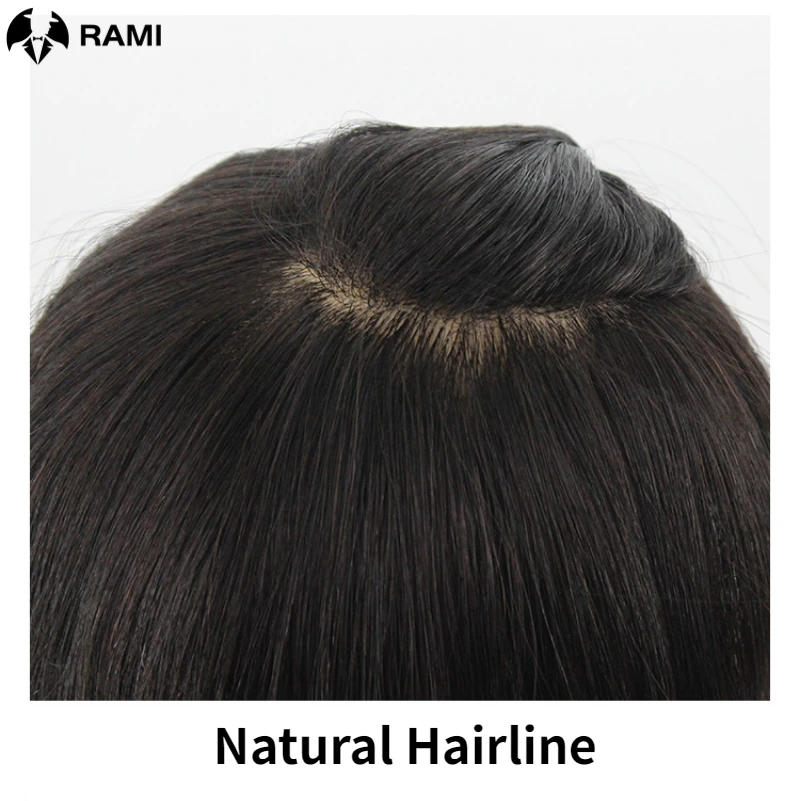 Human Hair Toppers For Women Silk Base Human Hair Wig One Piece Hair Clip Topper Straight Hair Replacement Woman Hair Prosthesis