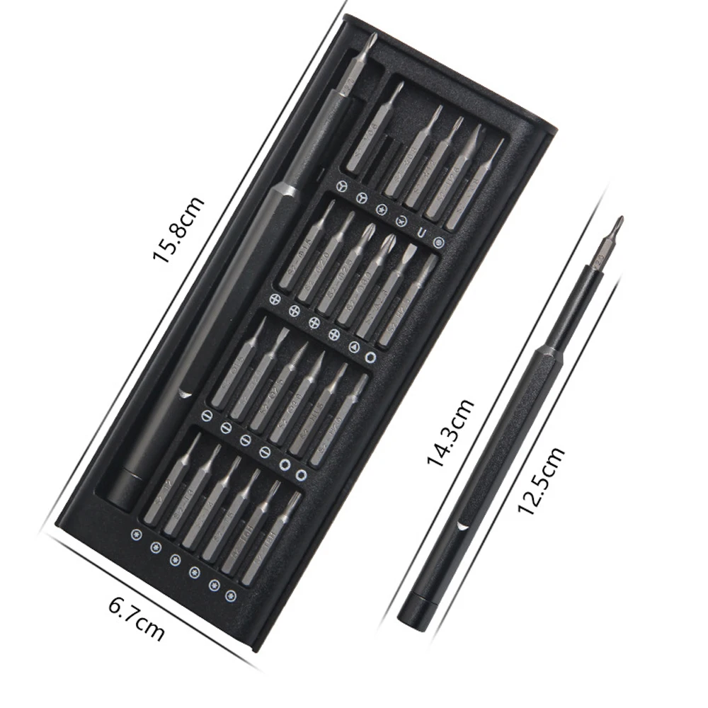 24In1 Precision Screwdriver Set Multi Purpose Flat Head and Cross Shape Magnetic Mini Screwdriver Tool For Watch Glasses Repair