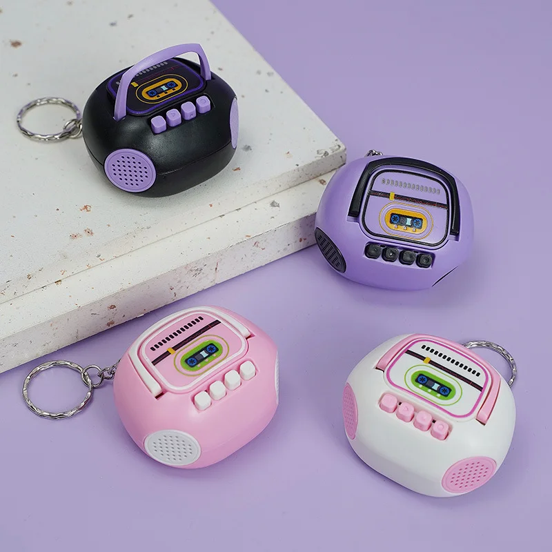 Creative Funny Mini Radio Recorder Music Toys Classical Bag Ornaments Keychain Gift view 6