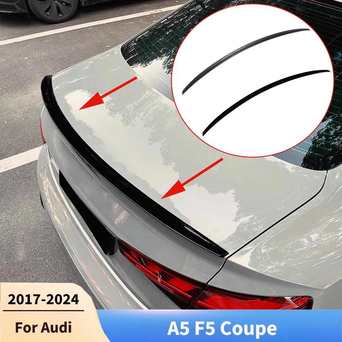 

Rear Roof Spoiler Lip for Audi A5 F5 Coupe Rear Tail Wing Lid 2017 2018 2019 2020 2021 2022 2023 2024 Decoration Tuning Parts