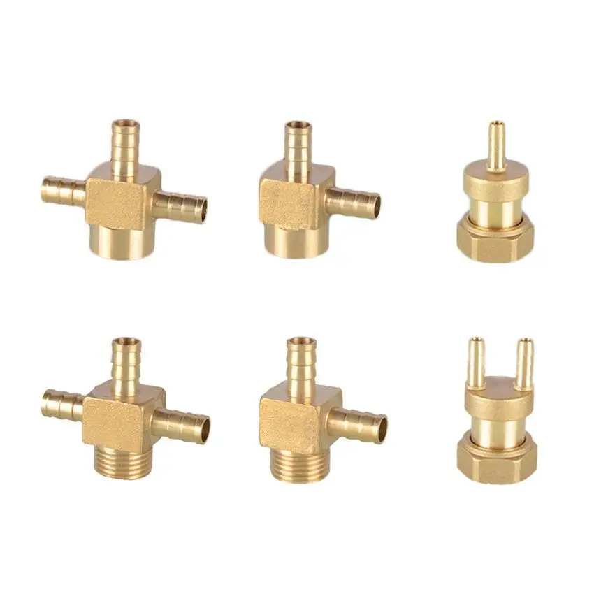 

Brass 1/2" 3/4" Male/Female Thread Fitting x 8/10mm Barb Hose Tail End Connector 3-Way 4-Way Pipe Fitting Adapter