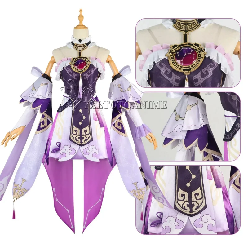 

qq38Fu Xuan Cosplay Costume Game Honkai Star Rail Character Fuxuan Uniform Outfit Halloween Party Women Wig Shoes
