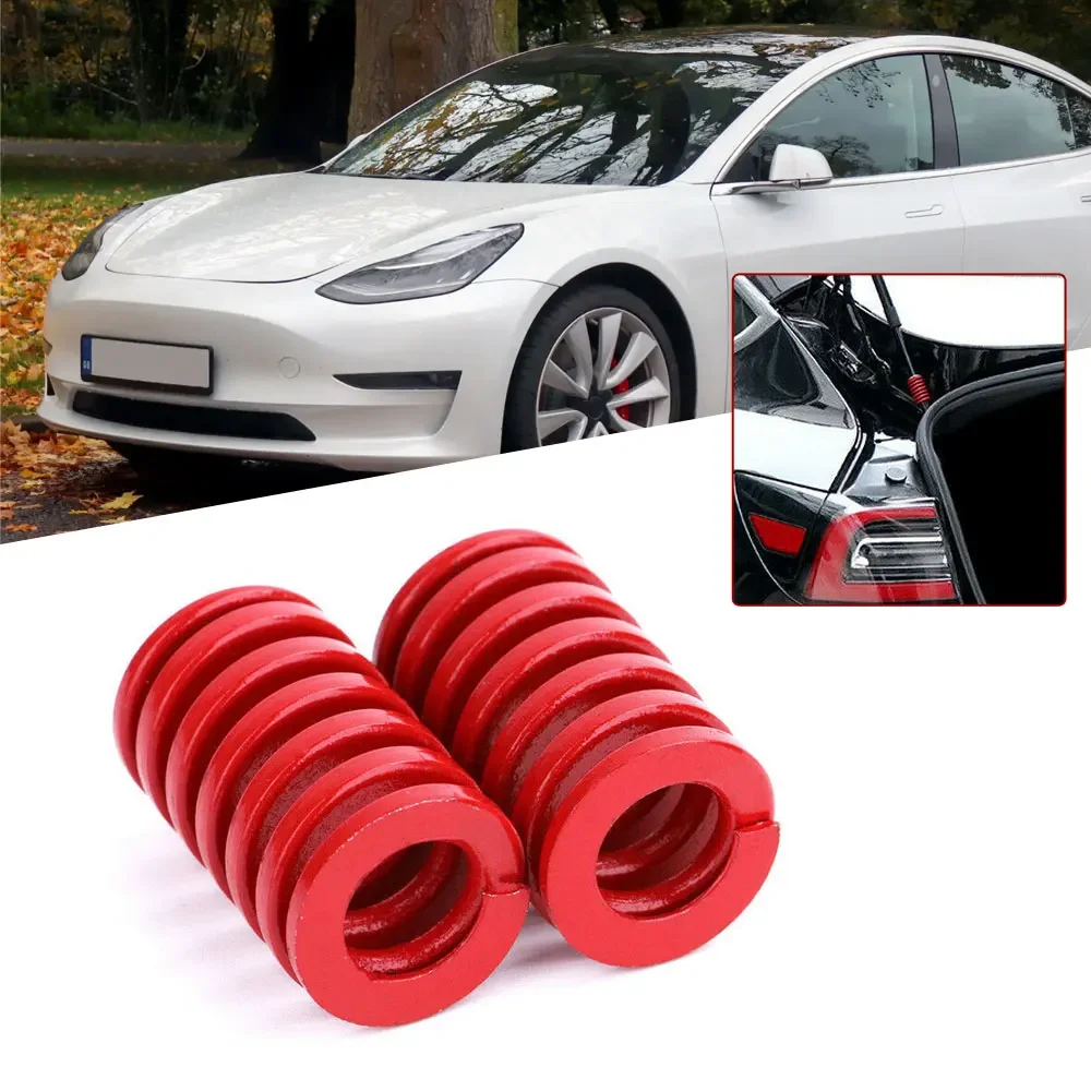 2Pcs Red Car Die Spring for Rear Trunk Tailgate Strut Support Left Bars Car Accessories for Tesla Model 3 2017 2018 2019 2020