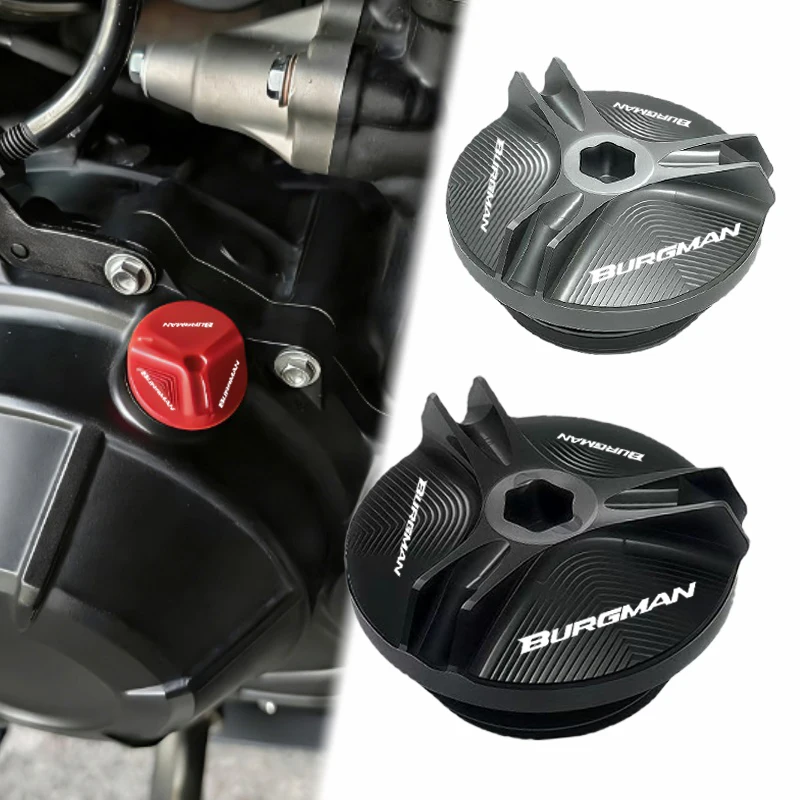 Tapones de protección para la tapa del depósito de aceite del motor y el depósito de combustible para accesorios Suzuki BURGMAN 650 400 125 200 250 AN650 AN400 AN125 AN200