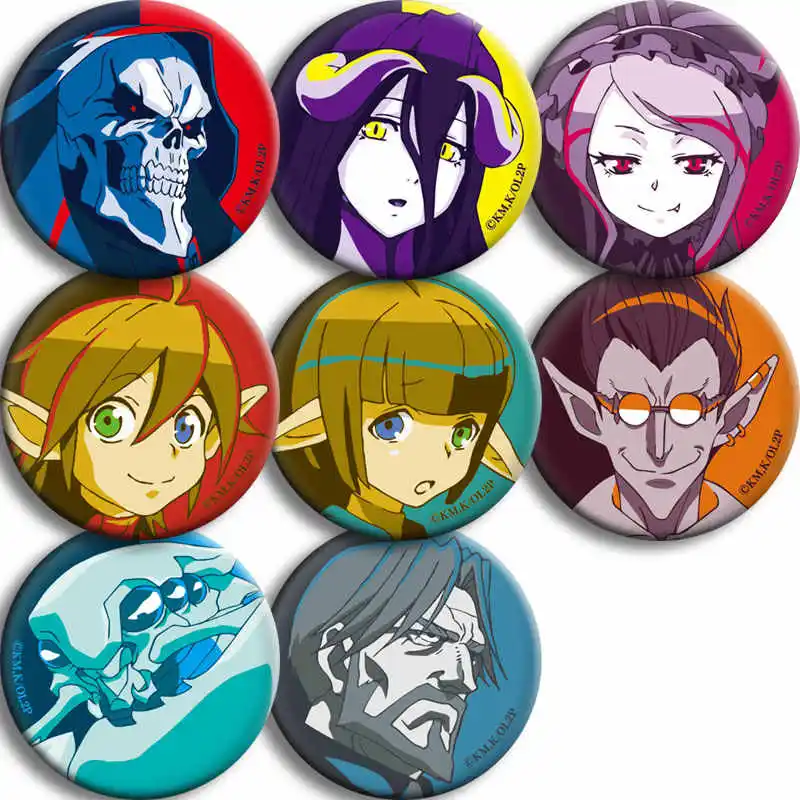 Anime OVERLORD Albedo Ainz Ooal Gown Shalltear Bloodfallen Pins Badge Cosplay Cartoon Garniture Itabag Bedge Button Brooch DADGE