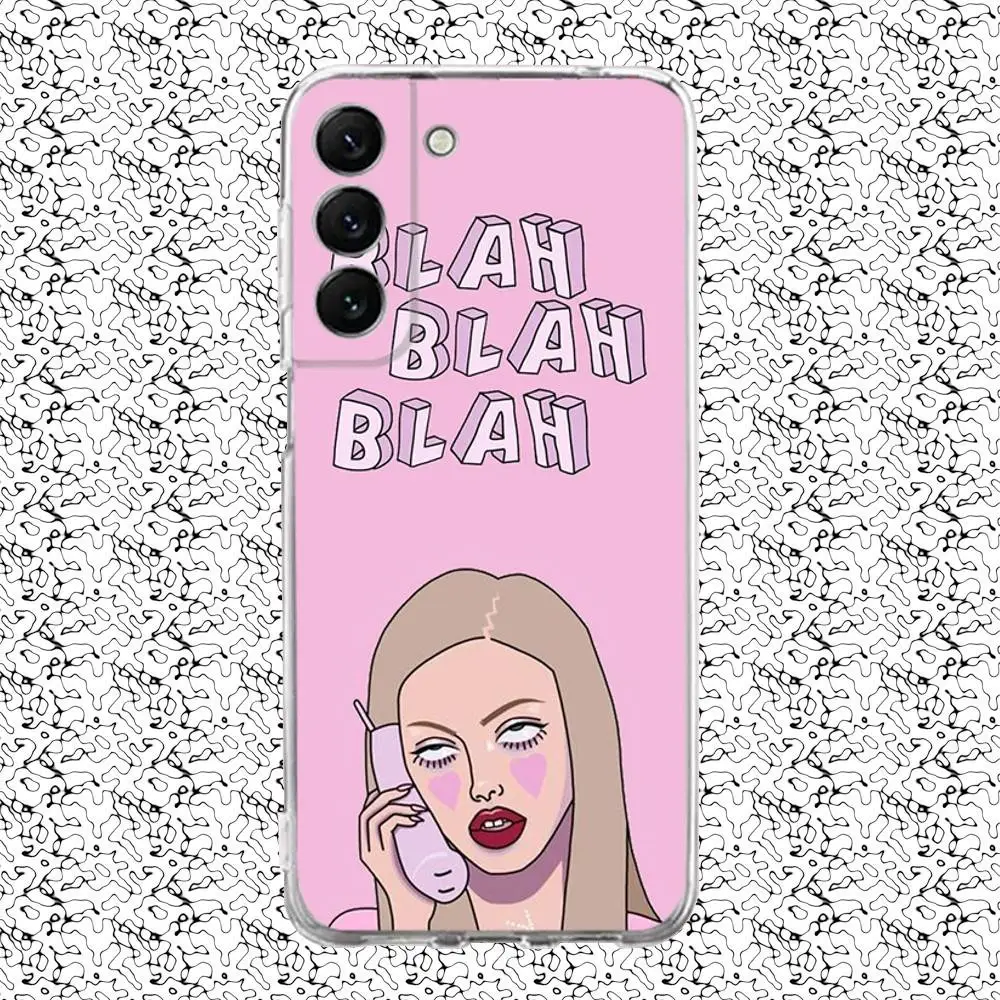 Kiss m-mean-funda de teléfono para niñas, funda transparente para Samsung S24,30,21,22,23,20 FE,lite,PIus,Ultra,5G,Note,9,10