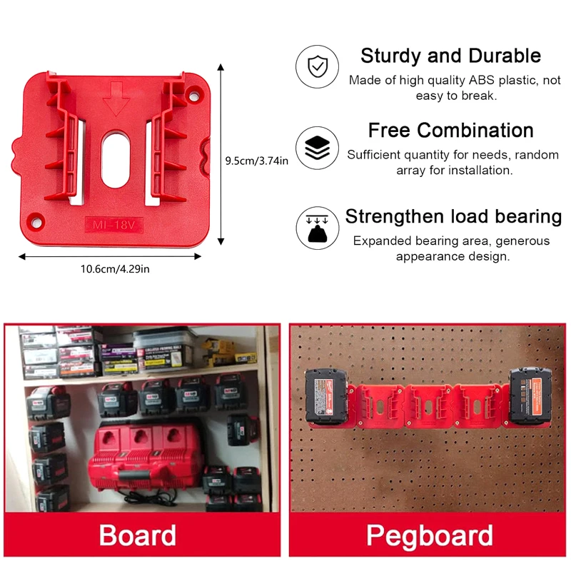 1/5 Stuks Machine Houder Batterij Opbergrek 18V Li-Ion Batterij Wall Mount Tool Beugel Batterij houder Connector Batterij Basis