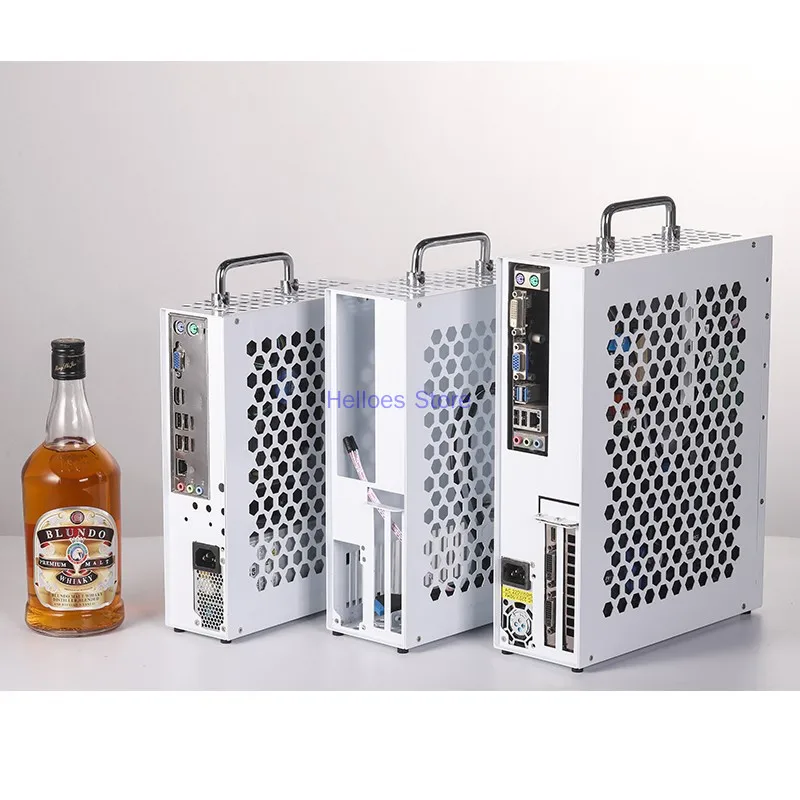 Белый P02 P03 P04 Портативный маленький чехол itxMATX с ручкой FLEX Источник питания Высокий настольный чехол для видеокарты