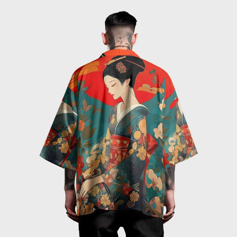 Summer Samurai Kimono Men Stylish Haori Streetwear Kimono Cosplay Japanese Clothes Fashion Yukata Trendy Cardigan Women Robe