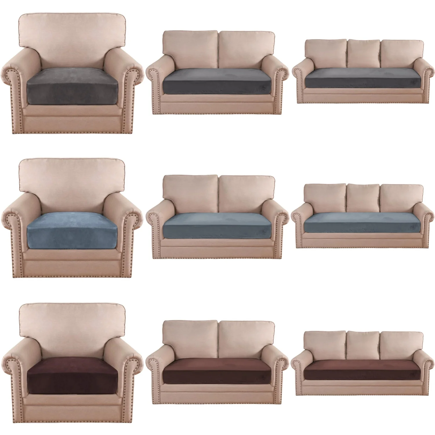 

Stretch Couch Cushion Cover Velvet Seat Slipcover for Chair Loveseat Sofa Cushion Furniture Protector Seat Sofa Cover Washable