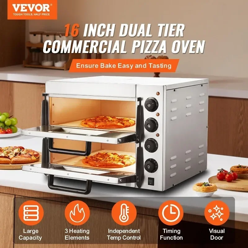 VEVOR Commercial Pizza Oven Countertop, 16