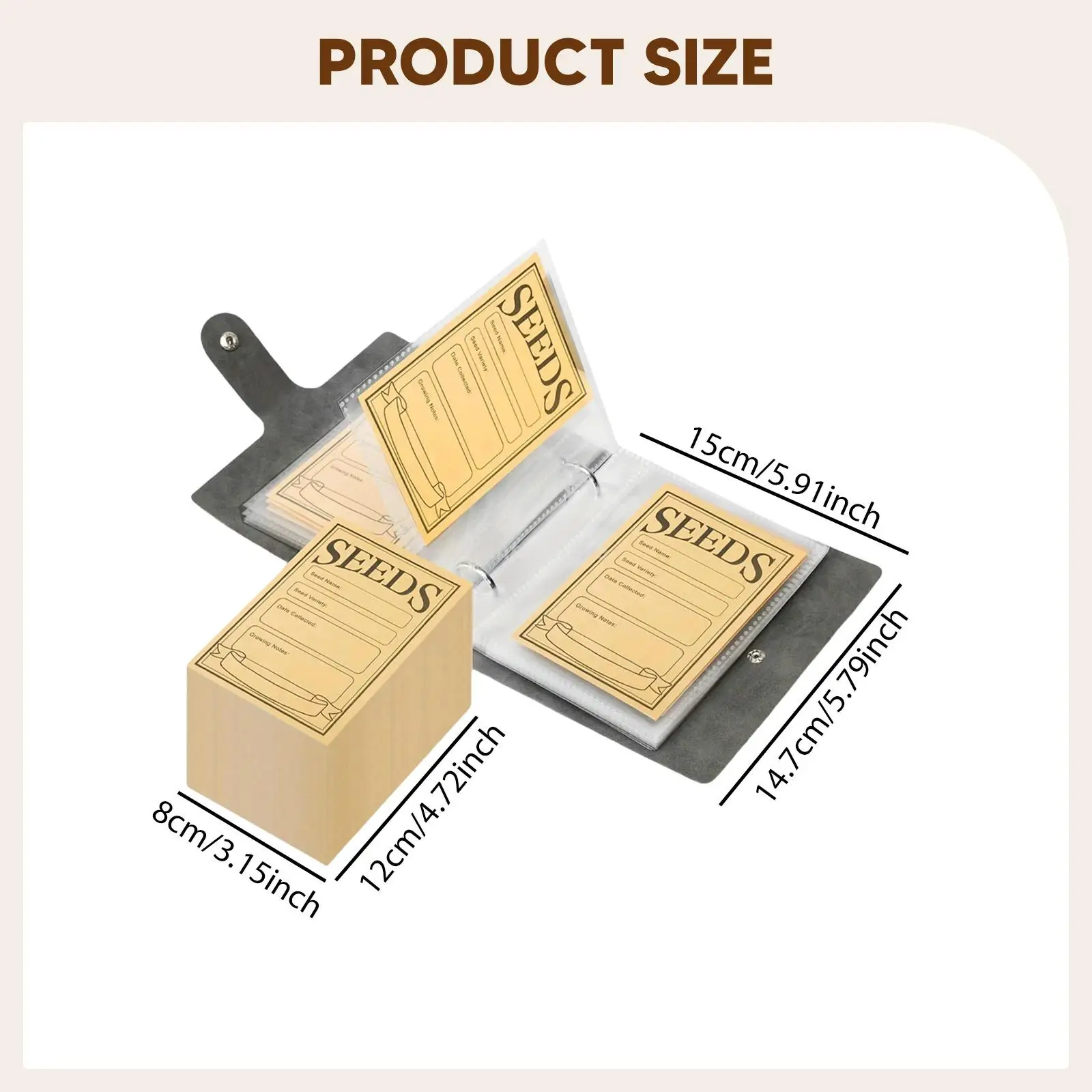 Organizer Binder Book with 50 Storage Envelopes Organization Portable Keeper 50 Clear Sleeves for Vegetables Home