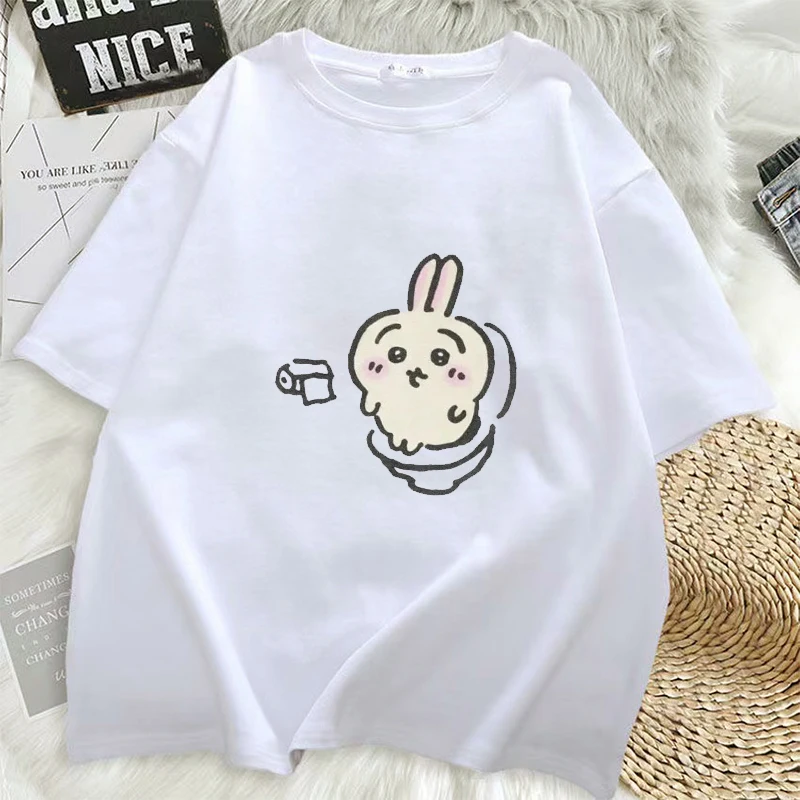 

Summer Fashion Chiikawa Toilet Time T Shirt for Men Short Sleeve T-Shirts Comfortable Popular Tee Shirt Women Oversized Tops