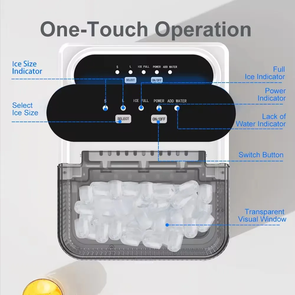 Cross border New Product Household Mini Fully Automatic Ice Maker Small Dormitory Small Power Self Cleaning Round Ice Maker