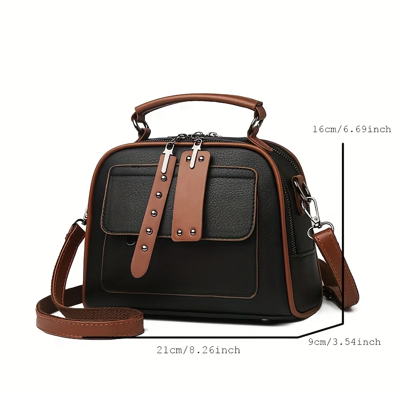 New Fashionable Women's Versatile Bag, Multi-layer Large Capacity Shoulder Bag, Simple Casual Leather Crossbody Bags