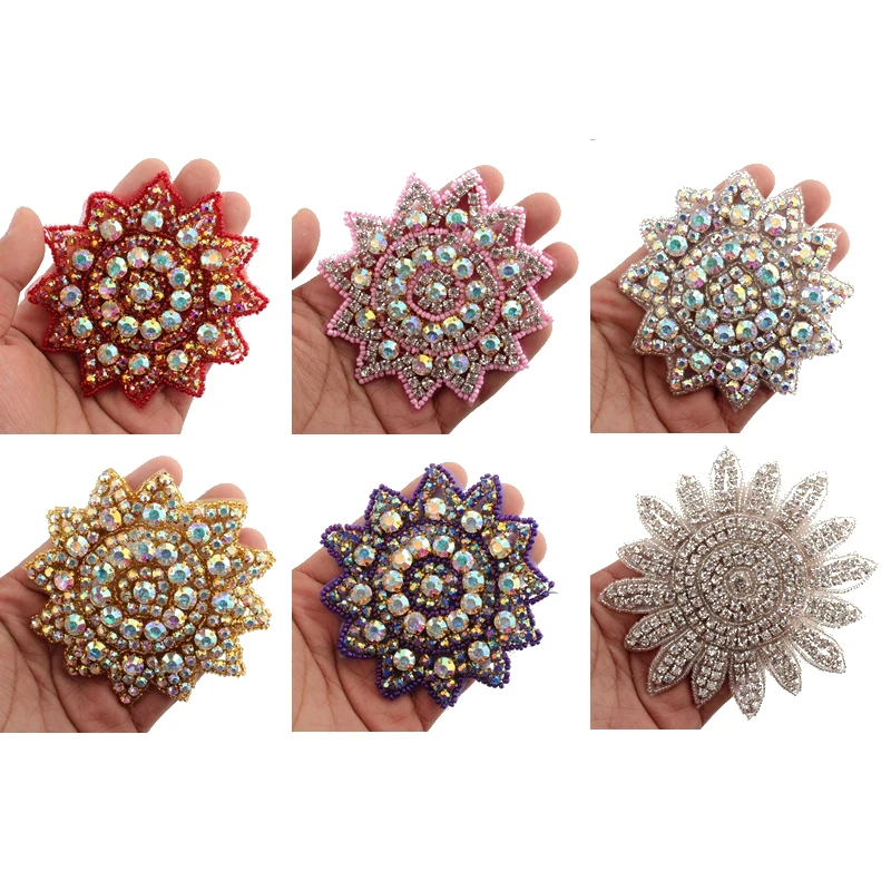 1PC Patch Rhinestone Hot fix Applique Strass Sewing Appliques For Shoes Rhinestone Iron On Patch Motif Applique DIY Crystals