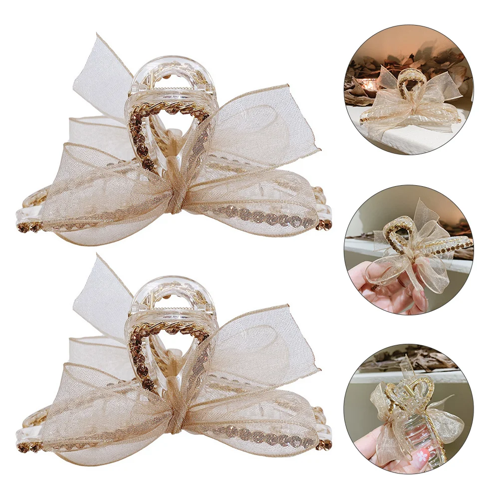 

2Pcs Butterfly Clips Claw Clips Zinc Alloy Durable Fix Hair Washing Face Makeup Fashionable Hair Clip Accessories