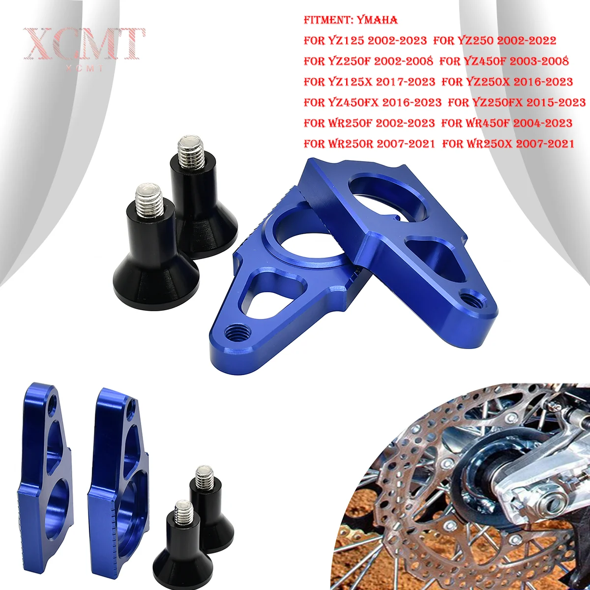 

CNC Rear Chain Adjuster Axle Block For YAMAHA YZ250F YZ450F YZ125 YZ250 YZ250X YZ250FX WR250F WR450F WR250R WR250X 2002-2022