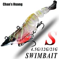 Chan's Huang 1PCS 6.3CM / 8CM / 10CM Artificial Swimbait Shrimp Realistic 3 Segment Prawn Fishing Lure Sinking Carp Wobbler Bait