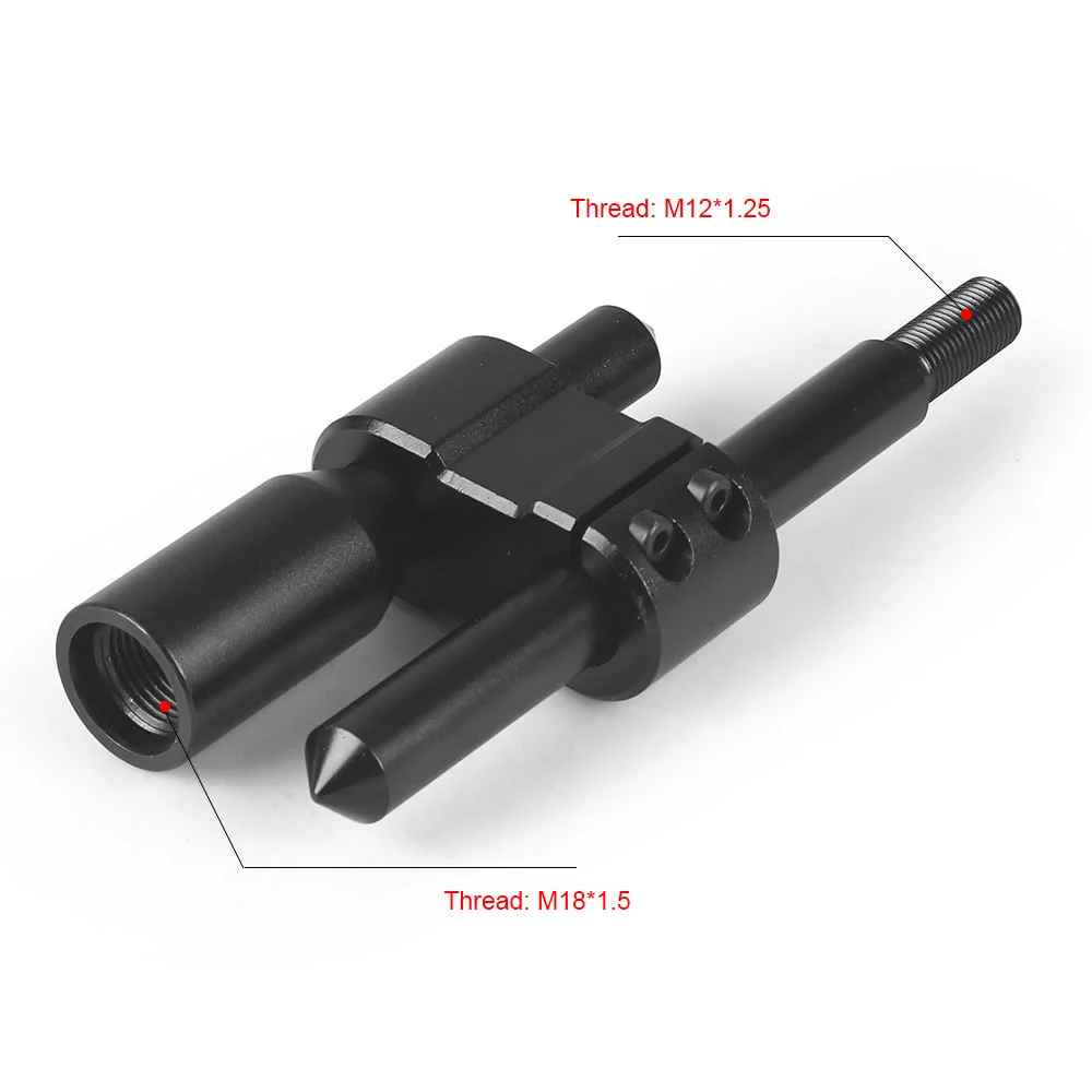 M12*1.25 Aluminum Car H Type Shift Knob Extension Adjustable Extender Gear Shifter With Adapters TT102546-BK