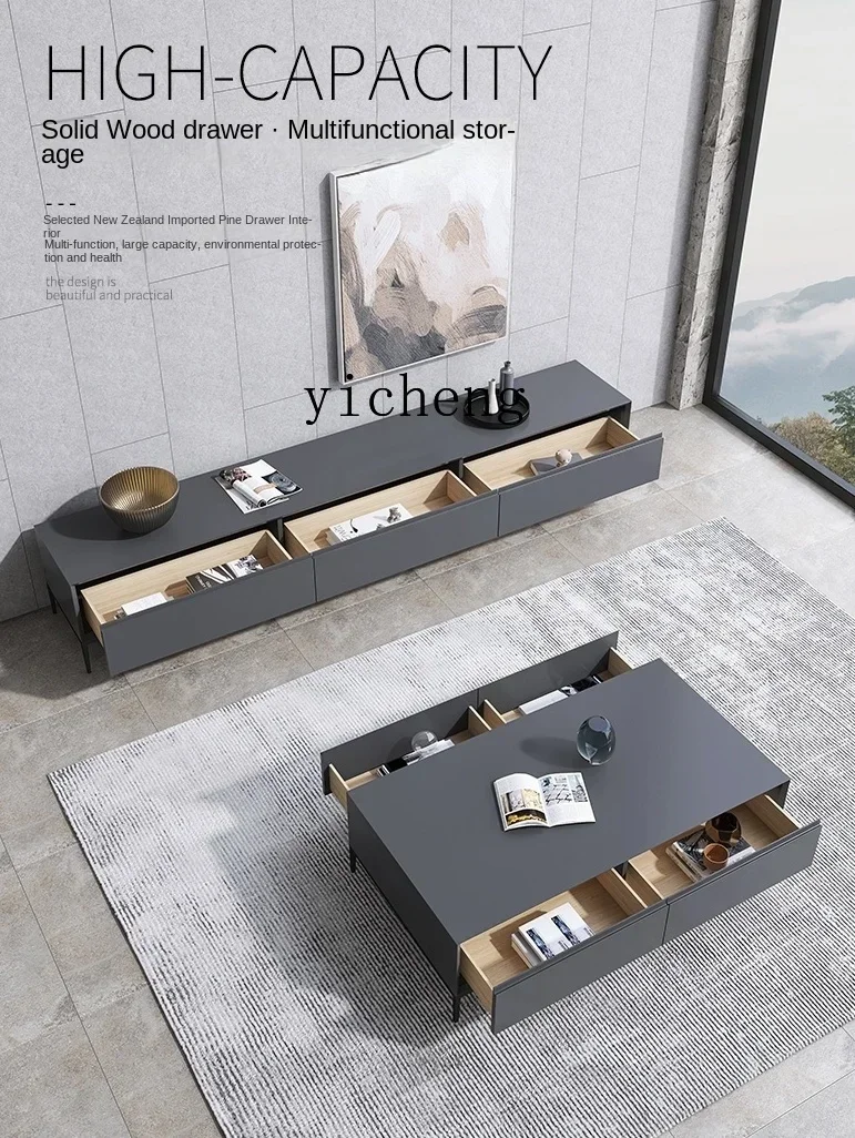 GZ  minimalist paint TV cabinet coffee table simple modern solid wood video cabinet